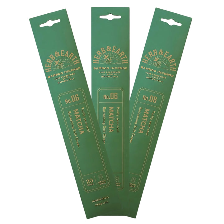 Herb & Earth - Matcha Räucherstäbchen, 3 Stück