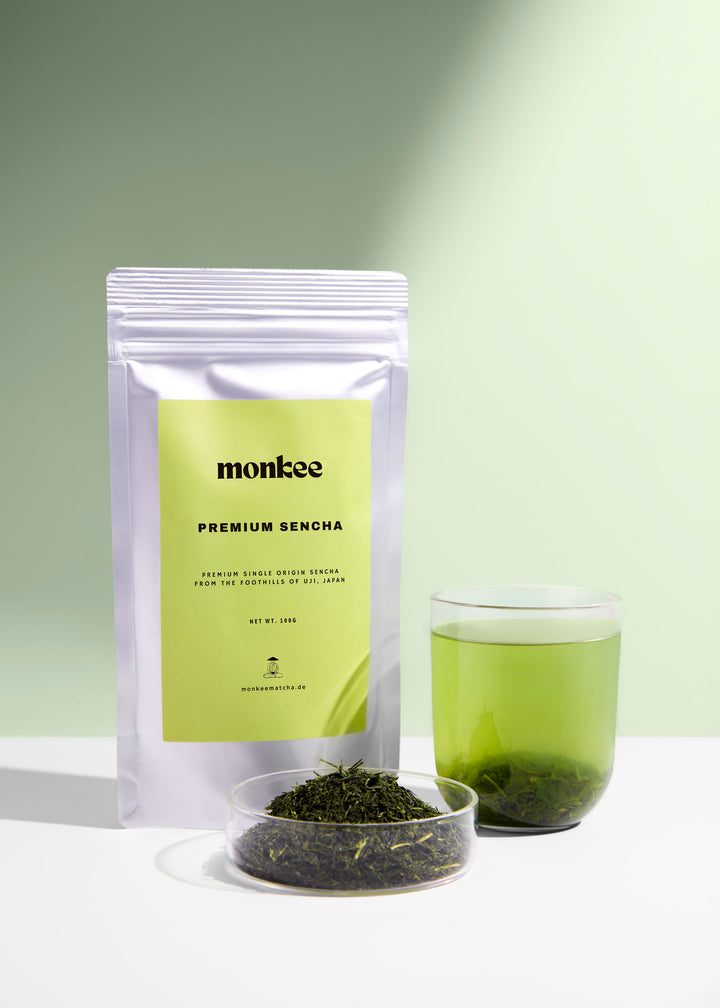 Monkee Matcha Sencha Grüntee 100g – erste Ernte, Uji Japan
